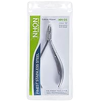 NHON NH-05 Single-Spring Lap Joint Stainless Steel Cuticle Nipper, Medium Handle, Jaw 12 (1/4 Jaw US)