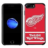 Apple iPhone 8 Plus/iPhone 7 Plus/iPhone 6s Plus/iPhone 6 Plus - NHL Licensed Detroit Red Wings Red Jersey Textured Back Cover on Black TPU Skin