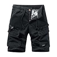 Mens Outdoor Cargo Shorts Multi Pocket Hiking Walkshort Classic Fit Solid Workwear Short Straight Leg Bermuda Short