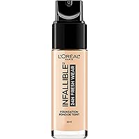 L'Oreal Paris Makeup Infallible Up to 24 Hour Fresh Wear Lightweight Foundation, Ivory, 1 Fl Oz.