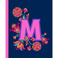 Letter M Notebook: Initial M Monogram Journal | Letter M Gifts for Women & Girls | 110 Pages College Ruled Composition Notebook