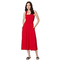 Tommy Hilfiger Women's Solid Smocked Midi Dress