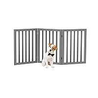 PETMAKER Pet Gate - 3-Panel Indoor Foldable Dog Fence for Stairs, Hallways, or Doorways - 55x24-Inch Retractable Freestanding Dog Gates (Gray)