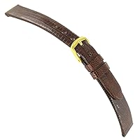 12mm Hadley Roma Genuine Teju Lizard Flat Unstitched Brown Ladies Watch Band 969