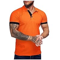 Mens Golf Polo Men's Summer Casual Solid Color Loose Lapel Golf Shirts Men's Polo Shirts T-Shirts