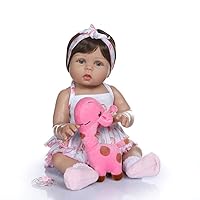 TERABITHIA 18inch 47cm Real Life Silicone Vinyl Full Body Reborn Baby Girl Dolls in Tan Skin Preemie Washable Newborn Doll Look Real