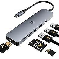 USB C Hub, TOTU USB C Docking Station with 4K HDMI Output, USB 3.0 Up to 5Gpbs, SD&TF Card Slot, Compatible for Various Laptop and Other Type C Devices