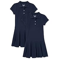 The Children's Place girls Uniform Pique Polo Dress 2 pack