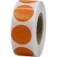 Orange Transparent Color Coding Labels for Organizing Inventory 0.75 Inch Round Circle Dots 500 Total Adhesive Stickers On A Roll