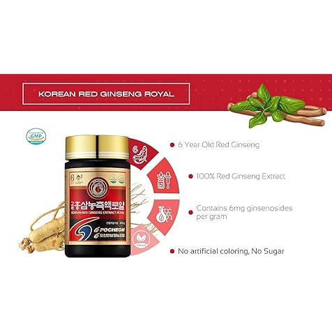 Pocheon 240g(8.5oz), 100% Pure Korean 6Years Root Panax Red Ginseng Extract Royal, 70% Solid State, Saponin, Natural Immune Support