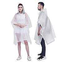 HLKZONE Rain Ponchos for Adults, [Pack of 2] Portable EVA Rain Coat Rain Jacket Reusable Raincoats with Drawstring Hood