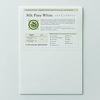 Awagami Silk Pure White Paper, 8.3'' x 11.7'', White, Pkg of 12 Sheets