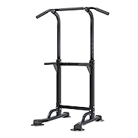 soges Power Tower Pull Up Bar Station, Free Standing Pull Up Rack Dip Station for Home Gym, Height Adjustable Home Strength Training Fitness Workout Equipment