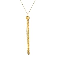 Halskette mit Quaste aus Gelbgold, Diamantschliff, 45,7 cm