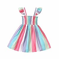 Girl First Birthday Outfit Baby Girls Tutu Dress Newborn Sleeveless Layered Summer Rainbow Modern Minimal Toddler