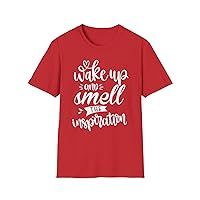 Motivation Quote 'Wake Up & Smell The Inspiration' Unisex Cotton t-Shirt Men