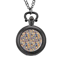 Vintage Ancient Egypt Pocket Watch with Chain Vintage Pocket Watches Pendant Necklace Birthday Xmas