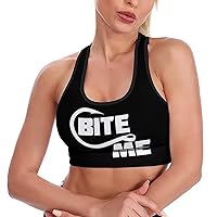 Bite Me Fishing Fashion Sports Bras for Women Yoga Vest Underwear Crop Tops with Removable Pads Workout