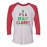 Funny Christmas It's A Beaut Clark Adult Unisex Baseball Raglan Tee-Red-XL