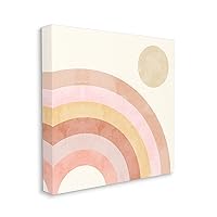 Stupell Industries Pink Desert Rainbow Rising Sun Geometric Arches Canvas Wall Art, 17 x 17
