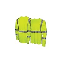 Pyramex Workwear Pullover Long Sleeve HI VIS Lime Size Large ANSI Type R Class 3