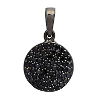 925 Sterling Silver Round Cut Black Spinel Cluster Pendant