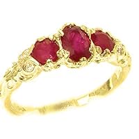 14k Yellow Gold Real Genuine Ruby Womens Band Ring