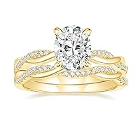 Mameloly 3ct Engagement Rings for Women Oval Cut Bridal Ring Sets Cubic Zirconia Wedding Band Twisting Infinity Pave Set Size 4-12