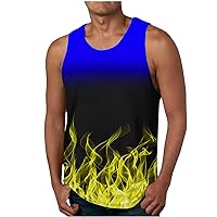 Mens Sleeveless Beach Tank Tops Novelty Printing Casual Tee Fashion Summer Vest Workout Shirts Quick Dry Tanks