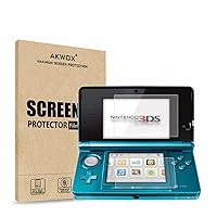 AKWOX (Pack of 4) HD Clear Crystal Top LCD Screen Protector + Buttom LCD Screen Protective Filter for Nintendo 3DS