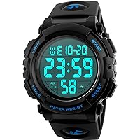 Mens Digital Sports Watch, Waterproof LED Screen Large Face Military Watches for Men Army Watch