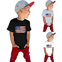 Toddler Boy Clothes Kids Baby Girls Boys 4th of July Summer Short Sleeve Independence Day T Shirt Tee Tops 1-6 Years