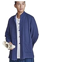 Chinese Traditional Men's Casual Shirt Blouse Meditation Outwear S-2XL