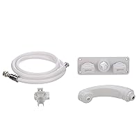 Whale RT2498 Elegance Combination Faucet/Shower, Pull-Out Handheld Mixer Unit, Hot and Cold Water, 5.5-Foot Hose, White ABS