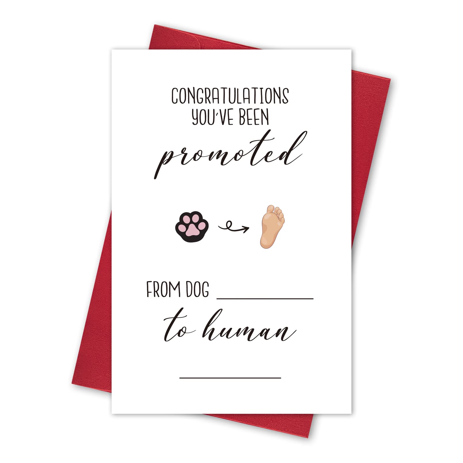 Joukfun Funny Pregnancy Announcement Card, Fill in The Blanks Pregnancy Reveal Card for Grandparents Dad, Promoted from Dog Grandparents to Human Grandparents, Baby Announcement Card