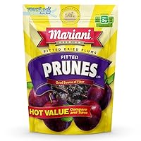 Mariani Pitted Prunes, 18 oz - Resealable Bag, Dried Pitted Plums, High Fiber, Supports Digestive Health, No Sugar Added