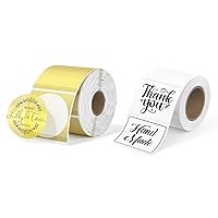 MUNBYN Gold Transparent Thermal Stickers and M110/M220/M221/M120 Thermal Label Sticker