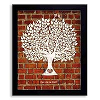 8x10 Framed Art Print - Traditional 8 Year Faux Brick Clay Pottery Anniversary Personalized - With Solid Wood Frame & Gift Wrapping LTC-P1383