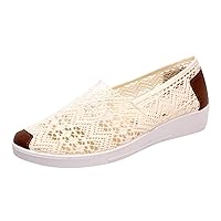 Women's Espadrille Shoes Mesh Casual Slip-On Comfortable Handmade Flats Shoes Loafers for Women Walking Flat Shoes