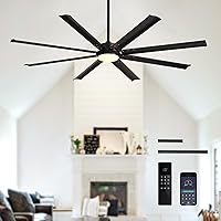CROSSIO 72 Inch Large Ceiling Fan with Lights and Remote Industrial Ceiling Fan Indoor/Outdoor Ceiling Fans for Patio Living Room
