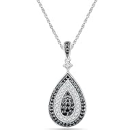 DGOLD FLOWER OF LOVE COLLECTION 10KT White Gold White Round Diamond Fashion Pendant (1.00 Cttw)