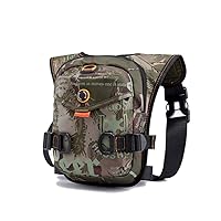 Waterproof Waist Fanny Pack Messenger Shoulder Drop Leg Bag Tactical Military Thigh Hip Outdoor Pack with Earphone Hole Travel Hiking Climbing Cycling for Men camo