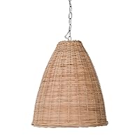KOUBOO 1050102 Panay Wicker Bell Hanging Ceiling Lamp, One Size, Wheat