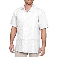 NE PEOPLE Men's Short Sleeve Cuban Guayabera Button Down Shirts Top S-4XL
