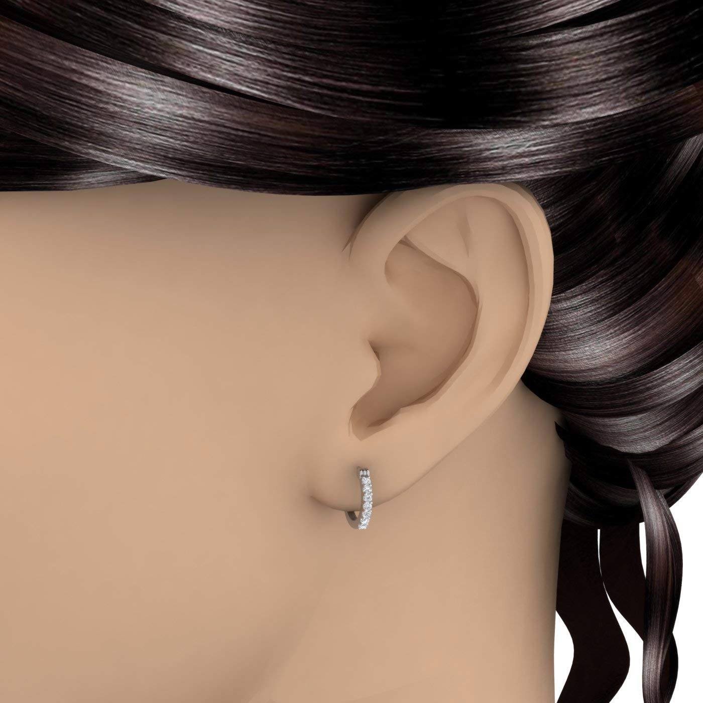 1/4 Carat to 3/4 Carat Natural Diamond Hoop Earrings in 10K Gold or in Platinum