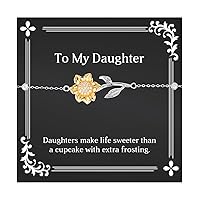 Brilliant Daughter Sunflower Bracelet, Daughters make life sweeter than a cupcake, Present For Daughter, Fancy Gifts From Dad, Sunflower daughter bracelet, Sunflower bracelet gift for daughter,