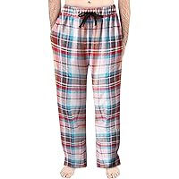 Men's Buffalo Plaid Long Pajama Pants with Pockets Soft Comfy Plaid Pajama Bottom Lounge Pants Sleepwear