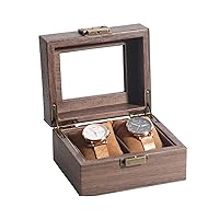 2/3/6/10 Slot Watch Box, Leather Men's Watch Case, Dust-Proof Glass Cover, Ladies Bracelet Watch Storage Box 1221B(Size:14.5 * 12 * 8cm)