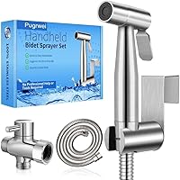 New Version Handheld Bidet Sprayer for Toilet, Premium Stainless Steel Bathroom Bidet Sprayer Set, Baby Cloth Diaper Sprayer with Superior Complete Bidet Spray Hoses Kit, Support Wall or Toilet Mount