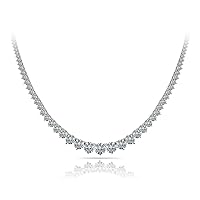 11.00 ct Ladies Graduated Round Cut Diamond Necklace